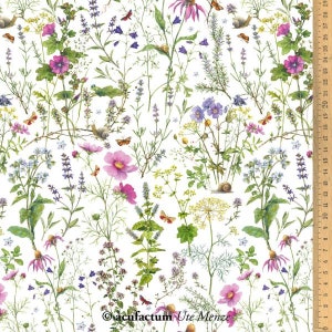Cotton fabric &quot;Staudenliebe&quot; by acufactum