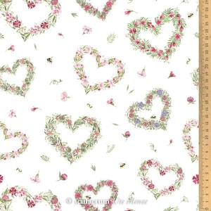 Cotton fabric &quot;Flower Hearts&quot; acufactum