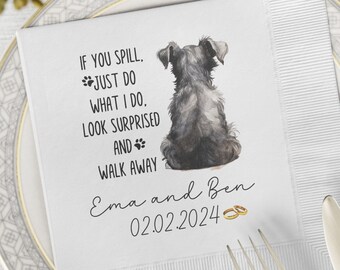 Custom Pet Wedding Napkin,Custom Pet Cocktail Napkin,Personalized Pet Napkin,Custom Engagement Napkins,Custom Dog Cat Wedding Party Napkin