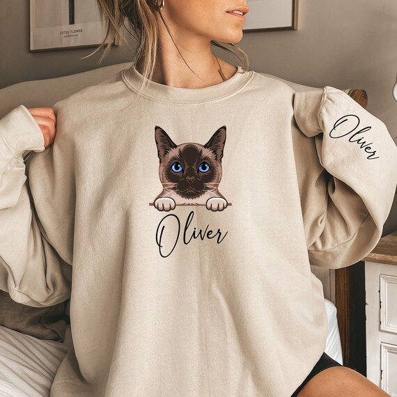 Siamese cat sweatshirt deals