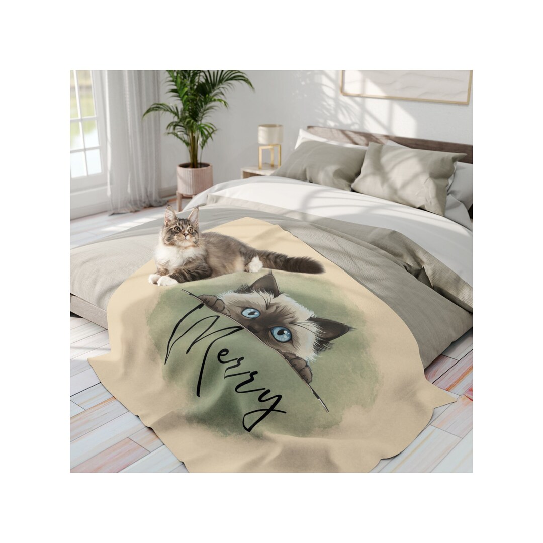 Personalized Ragdoll Cat Blanket,custom Cat Blanket,cat Name Blanket