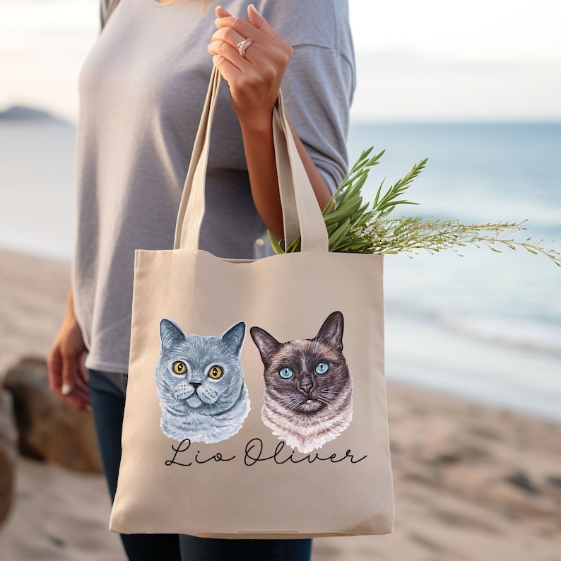 Custom Cat Tote Bag,custom Pet Tote Bag,tote Bag for Cat Lover,tote Bag