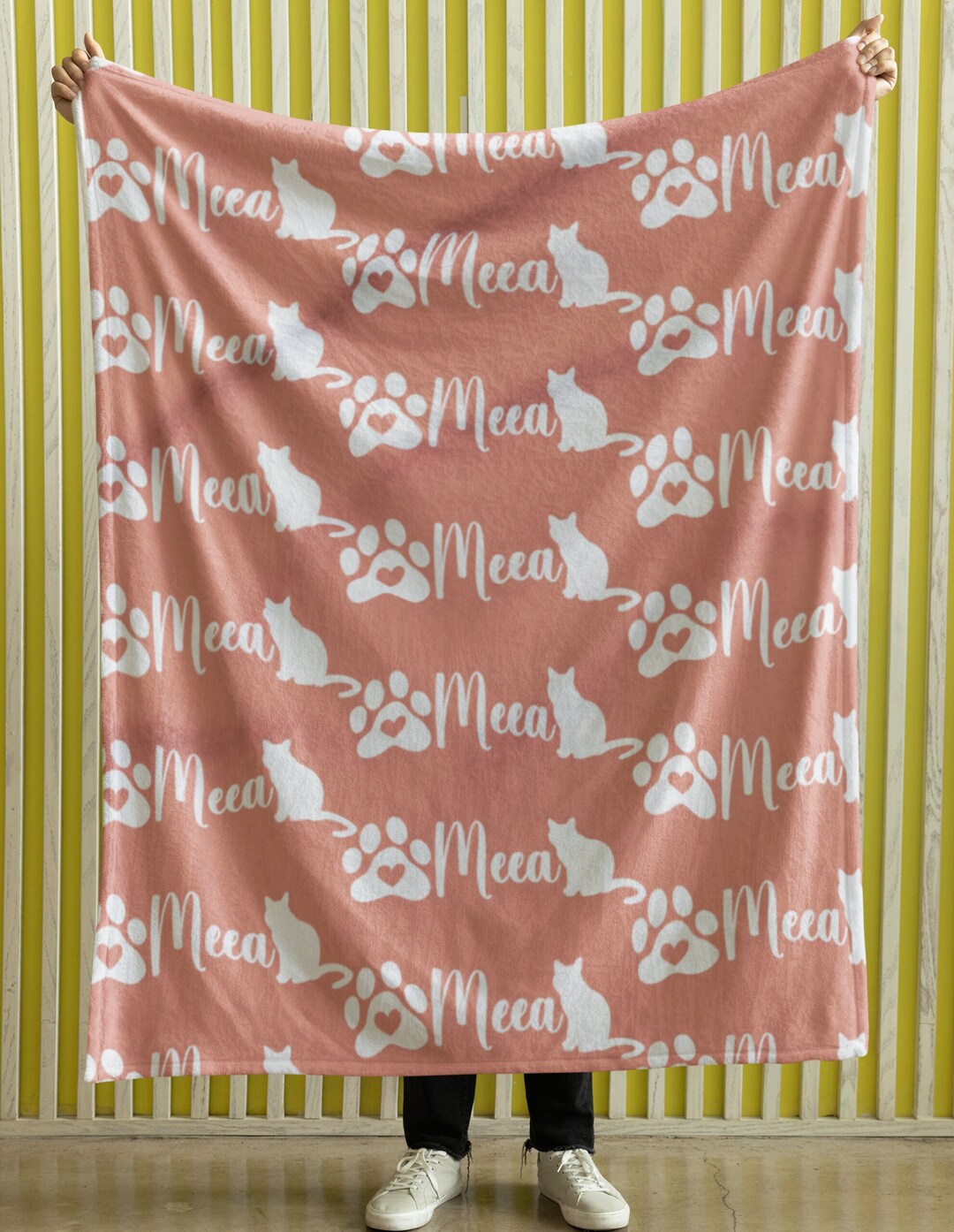 Personalized Cat Name Blanketcustom Cat Blanketcat Mom Etsy