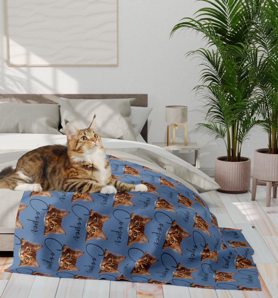 Personalized Maine Coon Cat Blanketcustom Cat Mom Blanket Etsy