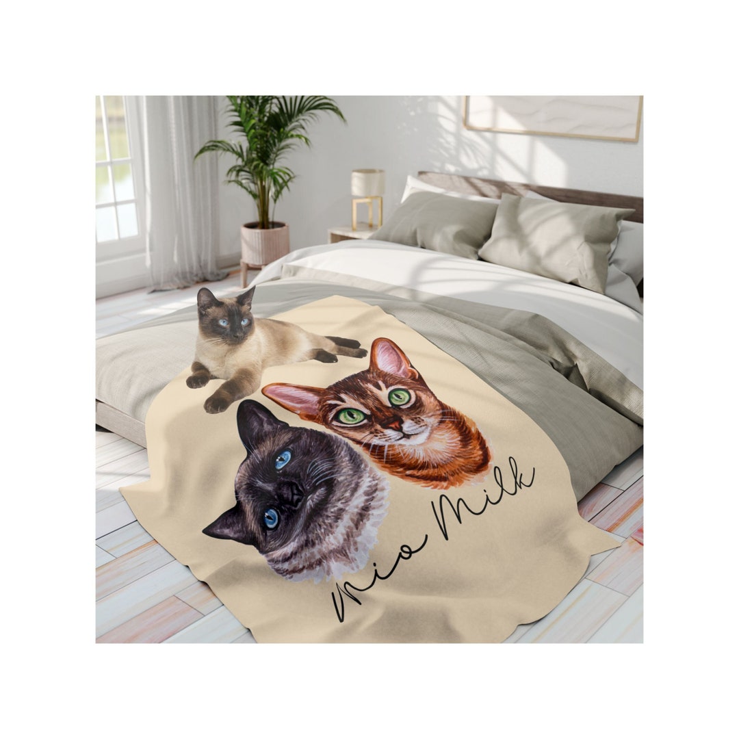 Personalized Cat Blanket,custom Cat Blanket,cat Mom Blanket,cat Name