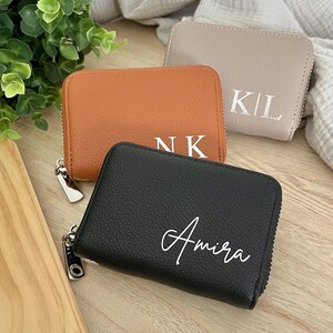 personalisierte Geldbörse Ostergeschenk für Sie Kartenetui Monogram Initalien  individuelle Börse RFID Schutz Geschenkidee Frauen