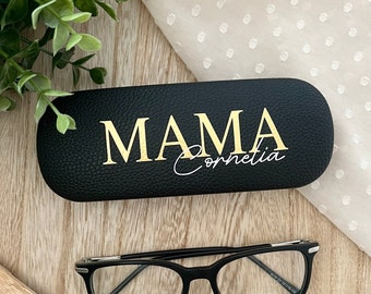 Geschenk personalisiert für Mama individuelles Brillenetui mit Namen / Geschenkidee Ostern in schwarz  zum Muttertag