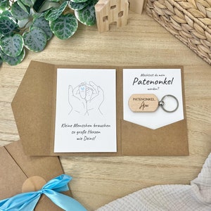 Patenonkel Geschenk Frage Patentante Schlüsselanhänger Möchtest du meine Patentante sein Patenfrage Schwangerschaftsverkündung Pocketfold
