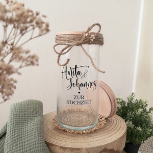 Wedding gift personalized glass bridal couple gift storage glass housewarming birthday glass hen party with wooden lid