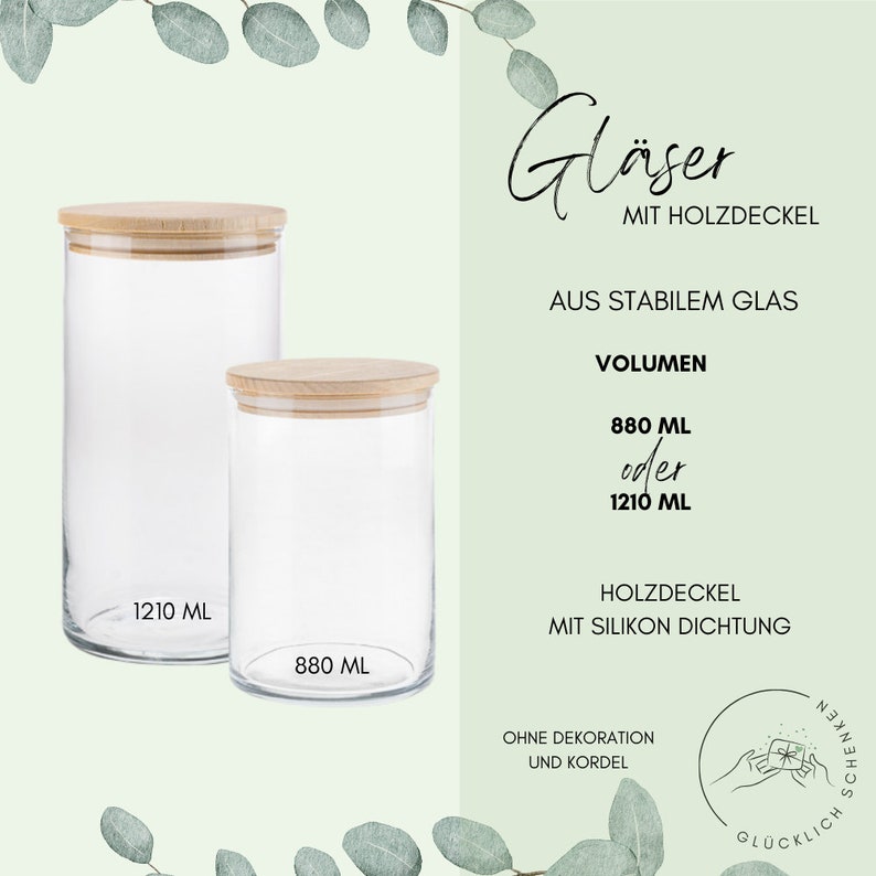 personalisierte Glasdose / Vorratsglas mit Namen Herz Geheimvorrat Geschenkidee individuell Keksdose Glas Mama Kinder mit Holzdeckel Bild 5