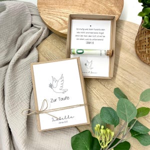 Geschenkset Taufe personalisiert Geldgeschenk Kind Baby Geschenkbox zur heiligen Taufe Geschenk Taufkind Taube Taufspruch mit Name