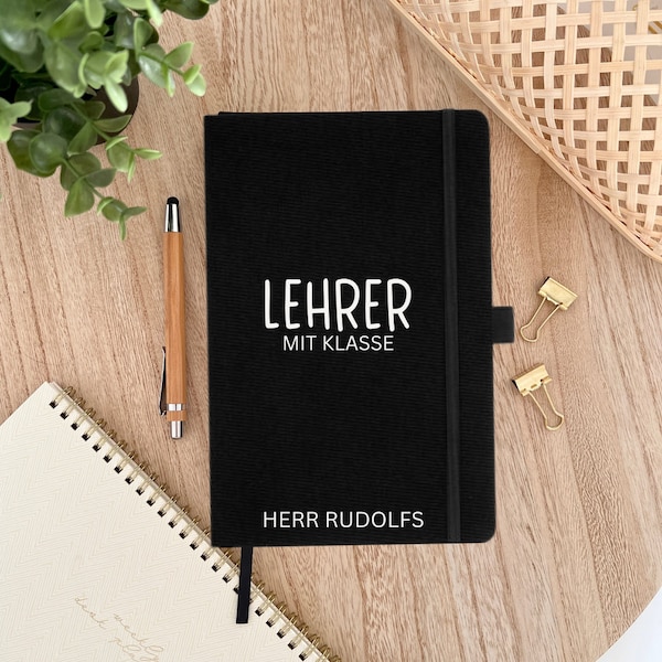 Teacher with class gift idea notebook A5 thank you gift farewell gift personalized name teacher