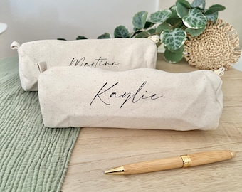 Pencil case personalized cotton with name pencil case gift teacher, Mother's Day birthday case pencil case school office