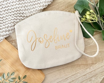 JGA Taschen Braut Trauzeugin Brautjungfer Komsetiktaschen für Hochzeit Brautparty Geschenkidee