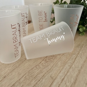 JGA cup personalized team bride party cup bachelorette party drinking cup name Bride to be happy image 6