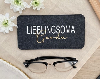 Brillenetui personalisiert aus Filz,  Geschenk an Oma & Opa, Ostergeschenk für Großeltern, personalisiertes Geschenk Oma Opa