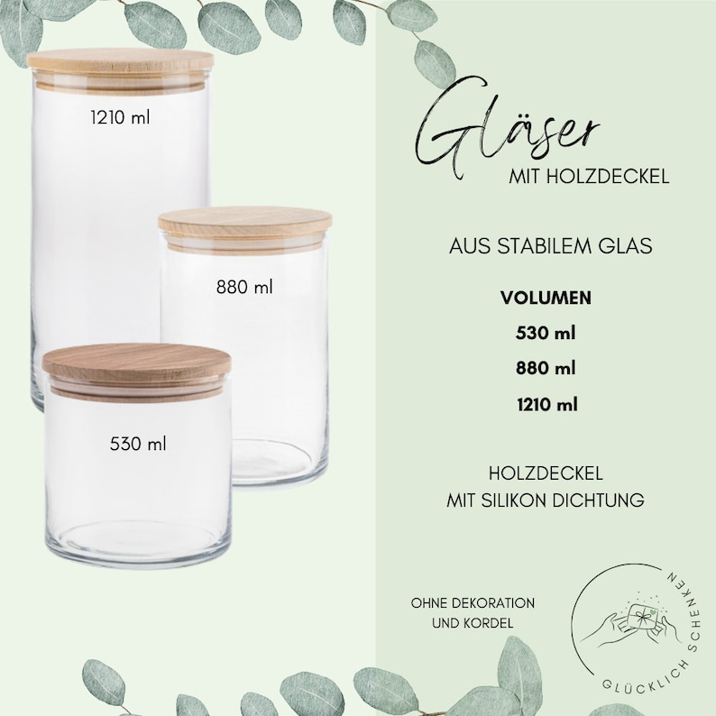 Hochzeitsgeschenk personalisiert Geldgeschenk Glasdose Holzdeckel graviert Geschenkverpackung Vorratsglas Brautpaar Geschenkidee mit Namen Bild 4