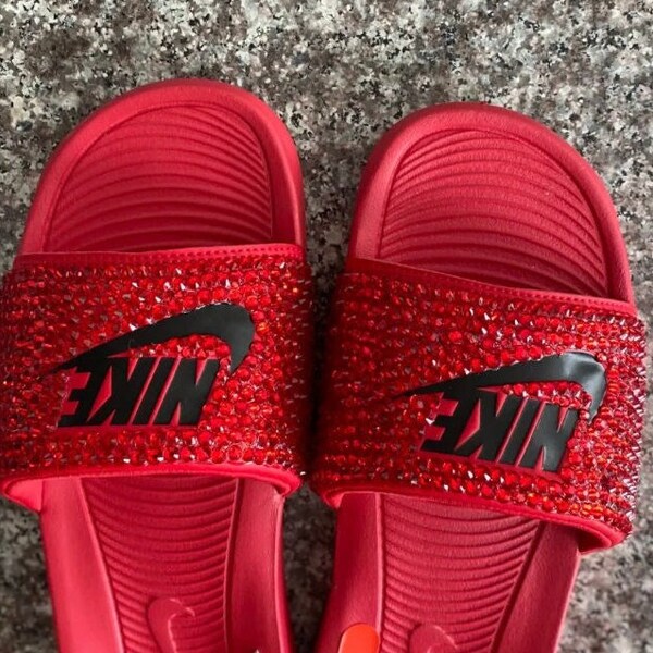 blinged out nike slides