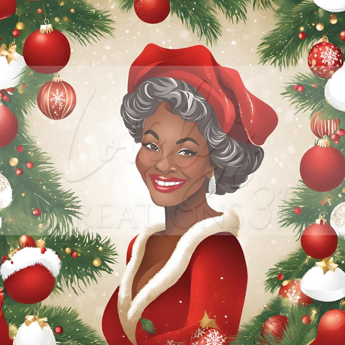Black Mrs Claus Png, Black Santa Svg, Black Santa Png, Black Mrs Claus ...