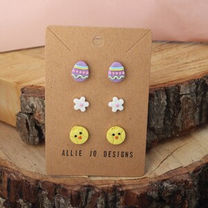 Polymer Clay Easter Earrings Three Pack