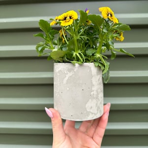 Handmade Concrete Cylinder Planter: Modern Minimalist Cement Pot