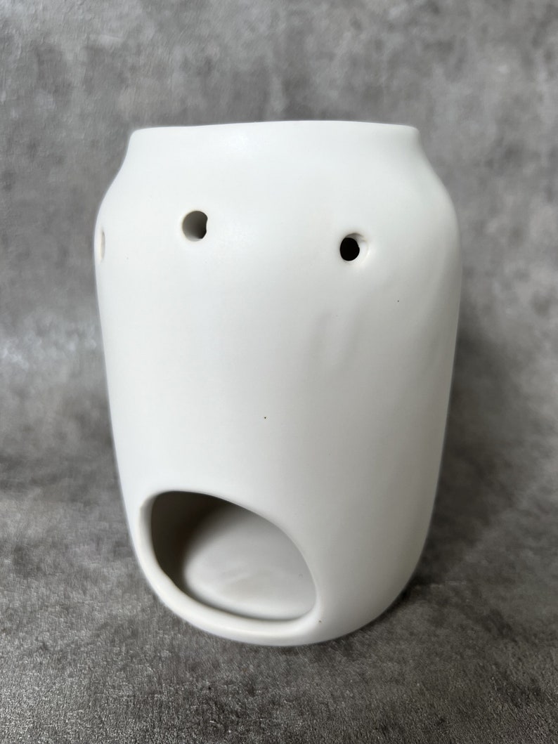 Ceramic Tea Light Wax Warmer, Face Shape Fragrance Lamp Tealight