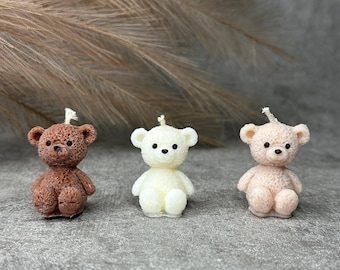 テディベア型ソイキャンドル – かわいいパーティーグッズ、クマのデコレーション