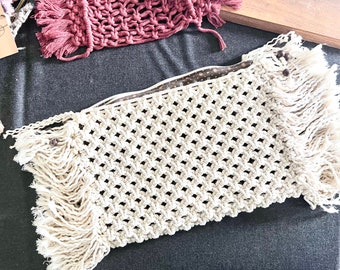 XL Macramé Clutch w/ Zipper Pouch