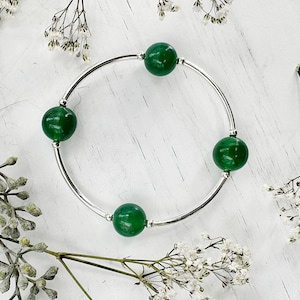 Green Agate Bracelet - Be Grateful