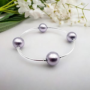 Lavender Crystal Pearl Bracelet - Be Grateful