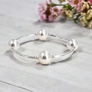 White Crystal Pearl Bracelet - Be Grateful