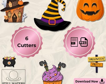 Halloween Cookie Cutter Set – 6 Pieces (STL + Eddie Images)