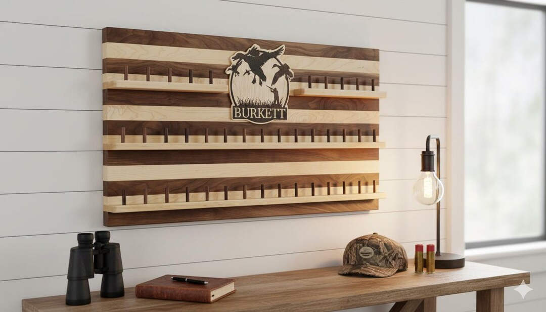 Duck Rack Display Personalized Heirloom Duck Call Display Rack | Handmade Walnut & Maple ...
