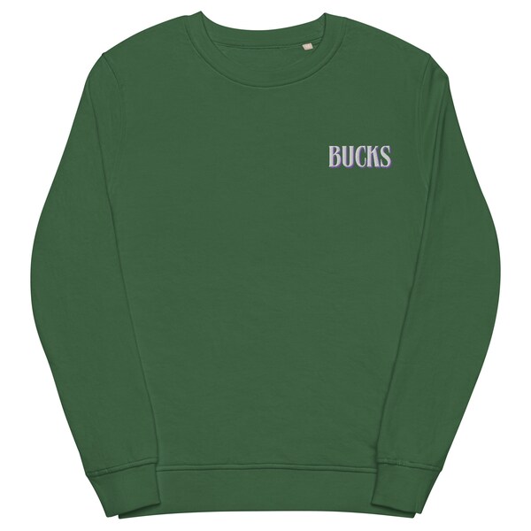 Milwaukee Basketball Embroidered Crewneck Sweatshirt | Bucks, Retro Style, Minimalist