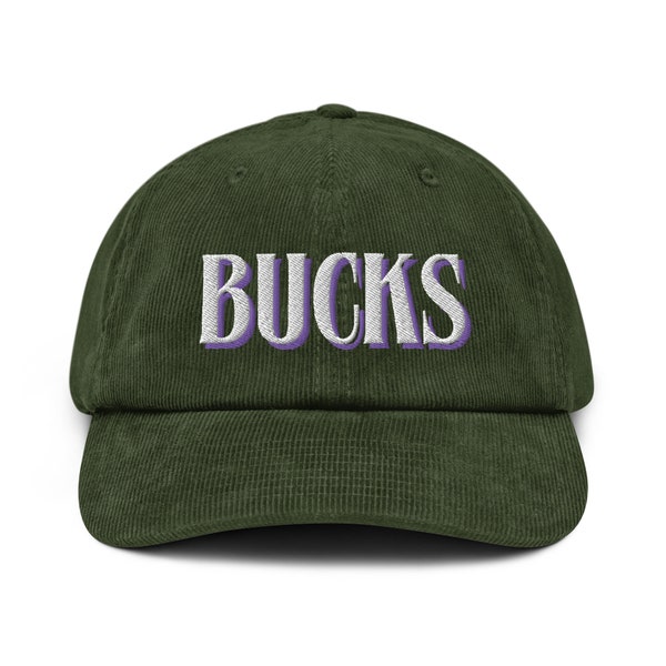 Milwaukee Basketball Corduroy Embroidered Hat | Bucks, Retro Style, Vintage Style, Minimalist