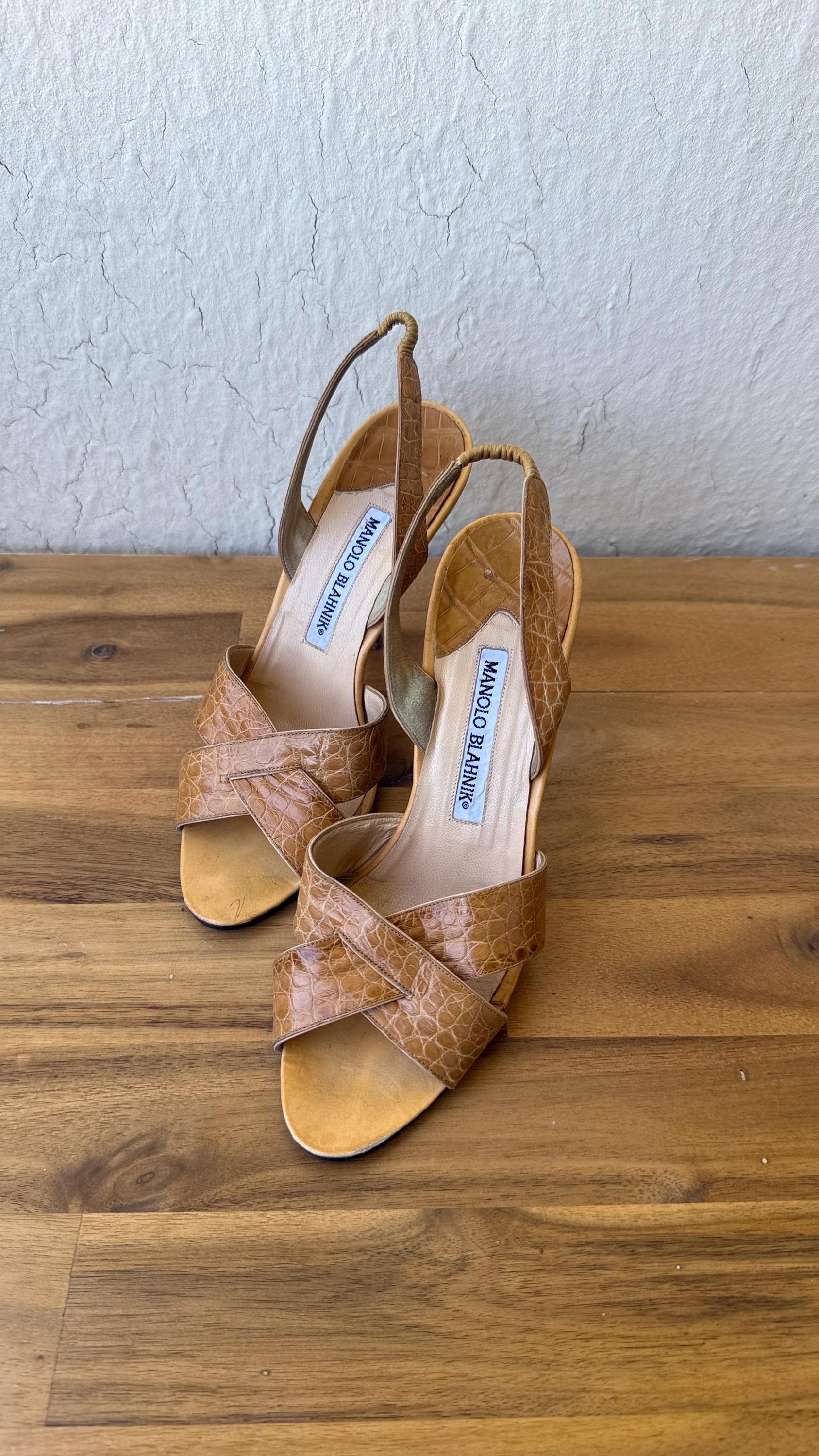 MANOLO BLAHNIK マノロブラニク ハンギシ 36 1/2 ラインストーン