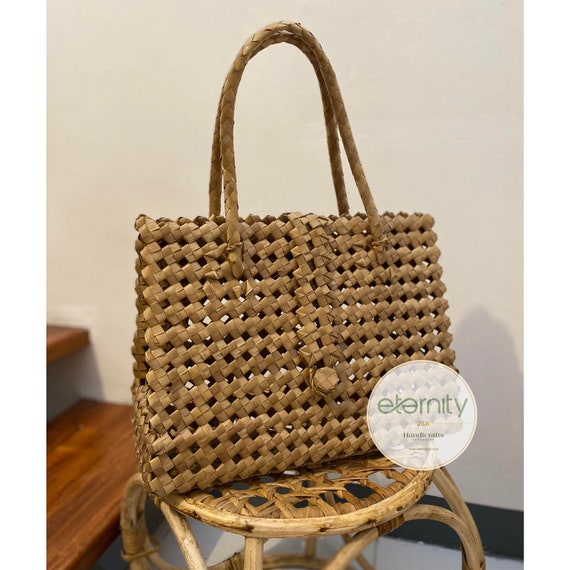 Bayong Bag Handwoven Made With Buri Palm Leaves Summer Bag for Women Beach Straw Bag Eyelet Buri Bayong Bag Etsy