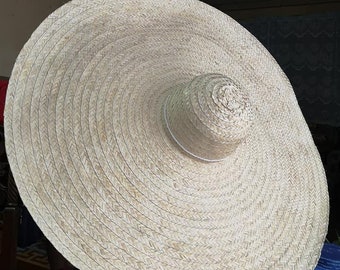 Giant Straw Sun Hat - 35" / 89 cm Extra wide brim Beach Hat hand woven - Oversized Straw Hat - XL Straw Hat