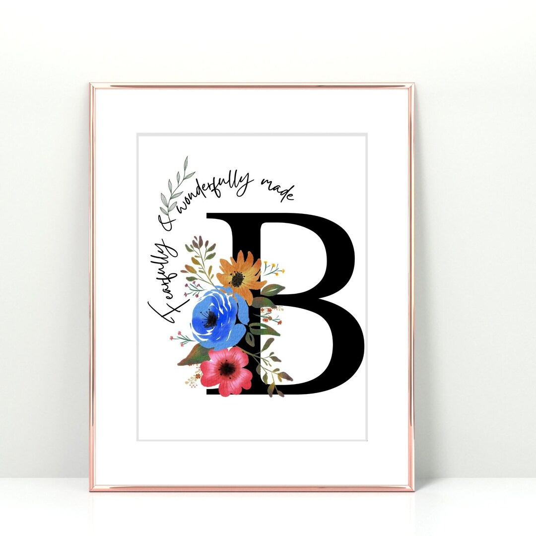 Capital Letter Wall Art, Capital Letter B Poster Print, Initial Letter ...