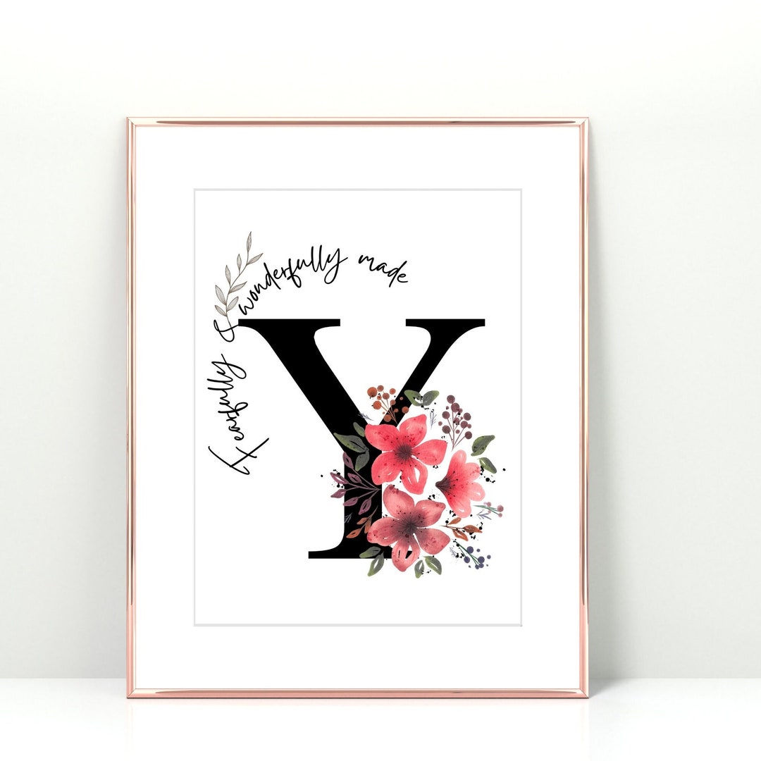 Capital Letter Wall Art, Initial Letter Y Poster Art Print, Initial ...