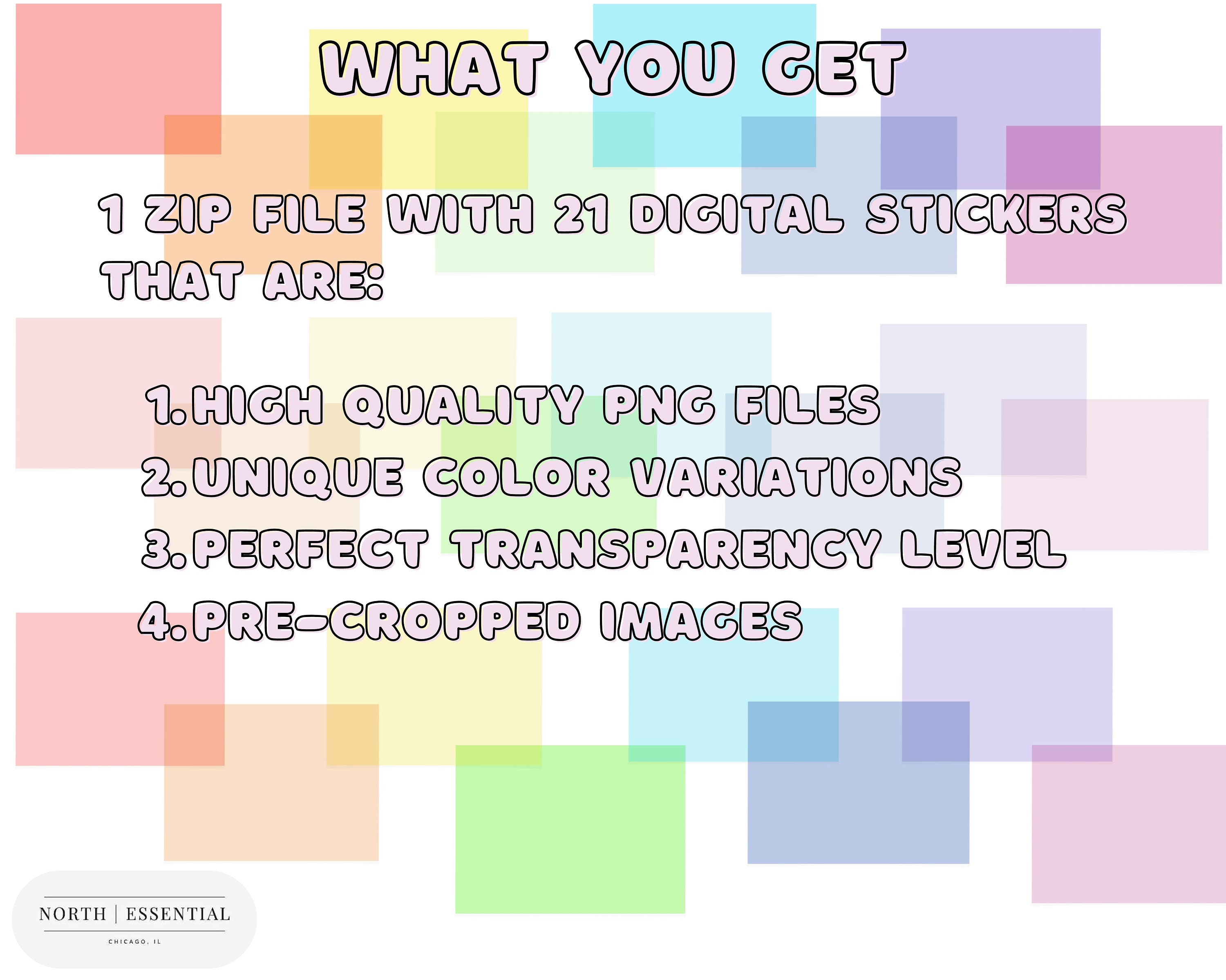 Sticky Note Cropped Image Mini Transparent Sticky Notes, Digital Sticky Notes, Pre-cropped ...
