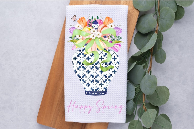 InkedInThyme Chinoiserie Ginger Jar Kitchen Towel