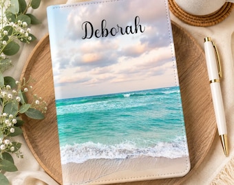 Personalized Beach Faux Leather Notebook, Journal For Her, Personal Journal, Mothers Day Gift, Beach Lover Gift, Beach Trip
