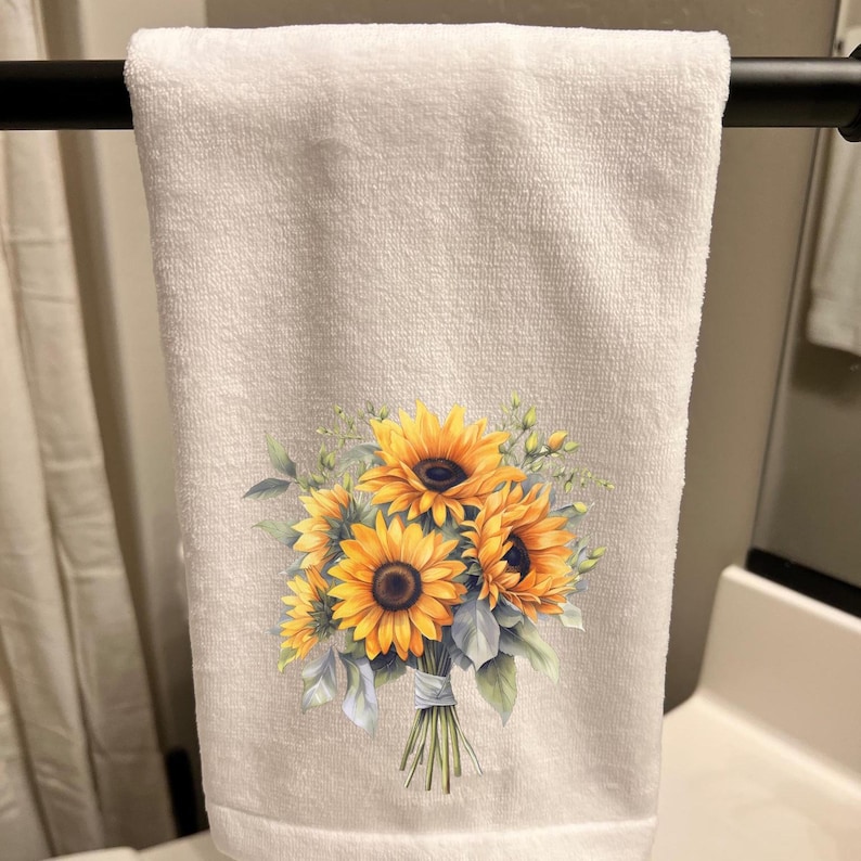 InkedInThyme Sunflowers Hand Towel - Thumbnail 5