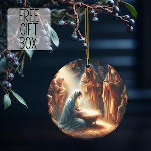 Nativity Scene Ornament, Christmas Tree Decoration Gift Ornament, Birth Of Jesus Christmas Tree Ornament