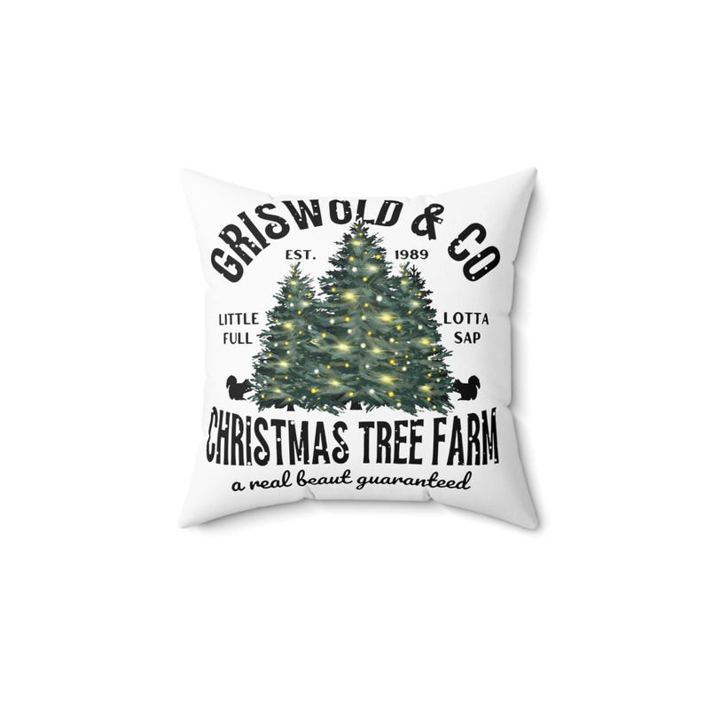 Griswold and Co Christmas Tree Farm Double Sided Square Pillow