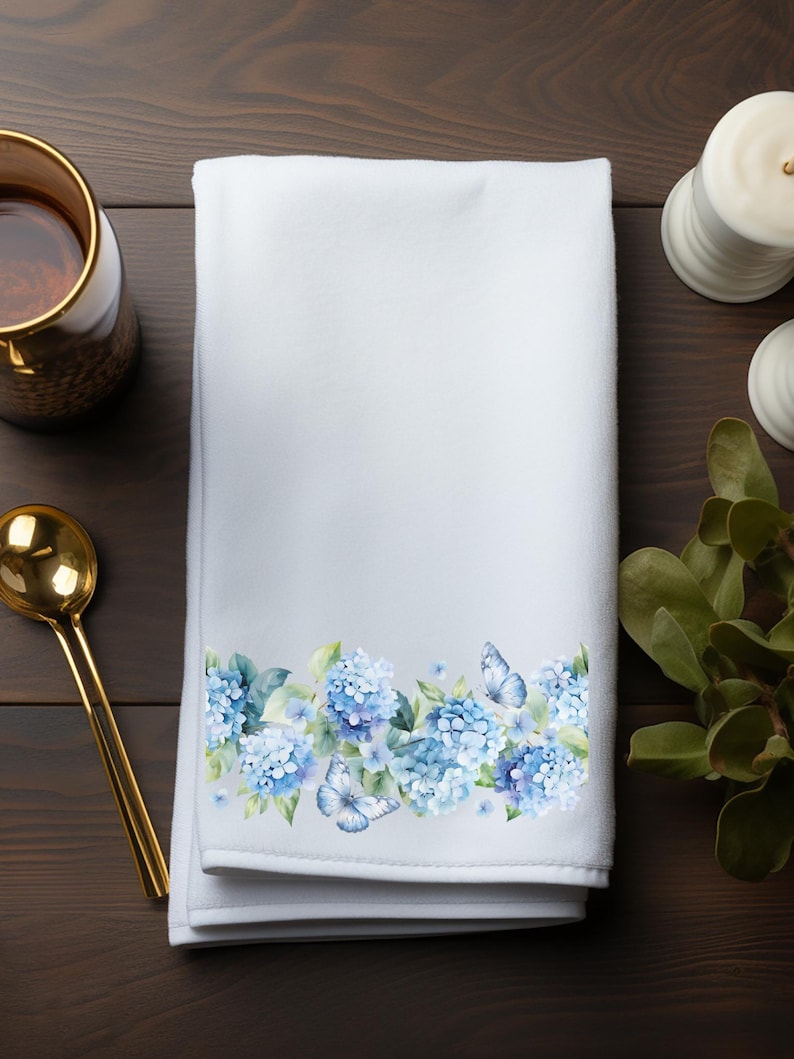InkedInThyme Hydrangeas Velour Towel