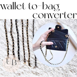 Convertidor de billetera, billetera a WOC, kit convertidor de billetera a bolso, billetera con cadena DIY, convierte tu billetera en un bolso cruzado, accesorios para billeteras