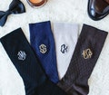 Custom Groomsmen Socks, Embroidered Wedding Socks, Bridesman Socks, Personalized Best Man Socks, Father of the Bride Socks, Groomsmen Gift