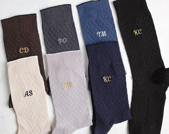 Custom Embroidered Monogram Bamboo Socks, Personalized Groomsmen Socks, Mens Wedding Socks, Custom Wedding Gifts, Best Man Socks, Groom Gift